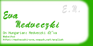 eva medveczki business card